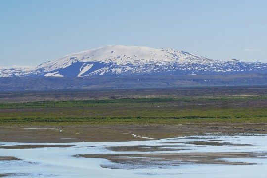 Hekla depuis Fossá au bord du Þjórsá